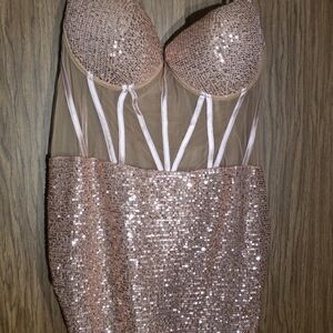 Fashion Nova Sequin Super SEXY Bustier Dress           NWOT Sz: 2X